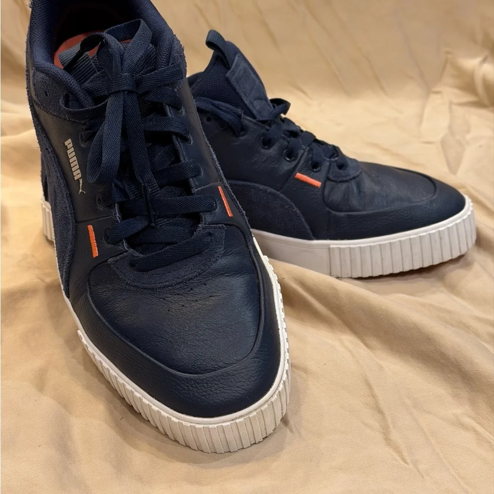 Puma‎ Women's Cali G Navy Spikeless Golf Leather and Suede Shoes Size 8 1/2